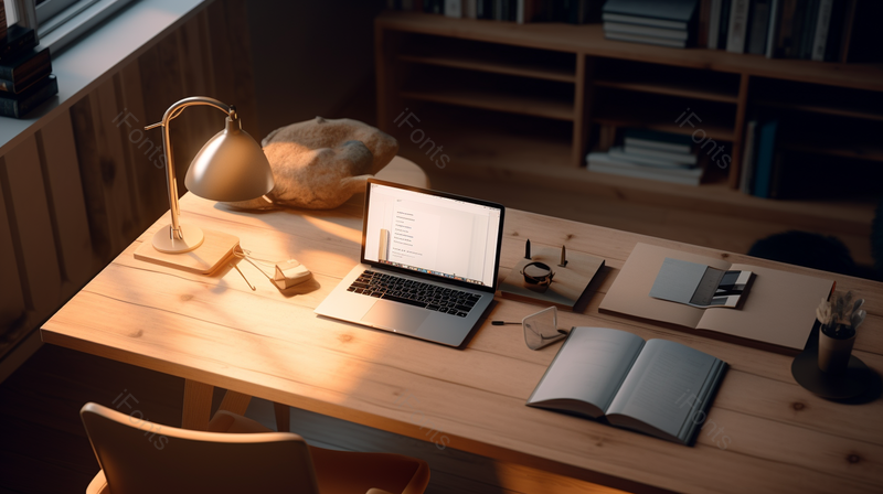 现代极简主义书桌台灯笔记本电脑摄影背景,高清,摄影图,摄影图片,图片大全,摄影图免费下载